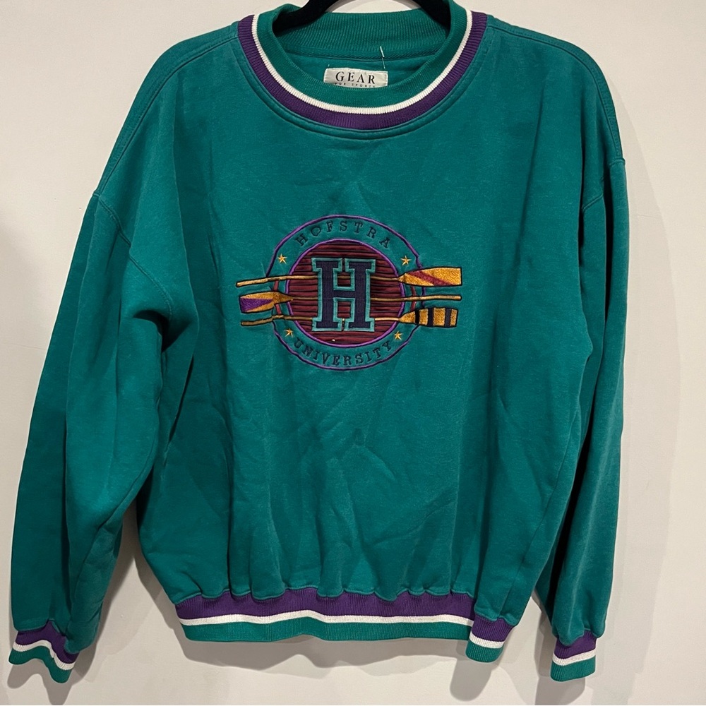 Vintage Hofstra University College Large Sweatshirt Gear For Sports Brand